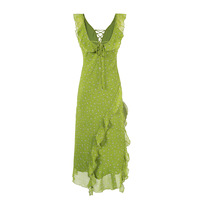 Beach holiday temperament green dress - Thumbnail 1