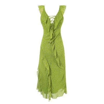 Beach holiday temperament green dress