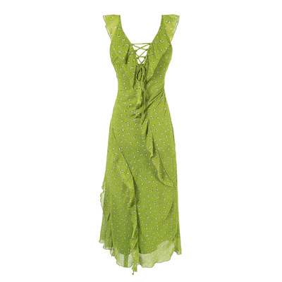 Beach holiday temperament green dress