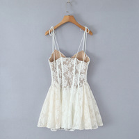 Lace mesh elegant waist suspender dress - Thumbnail 2