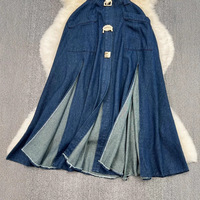 Retro Vintage Denim Maxi Dress  - Thumbnail 2