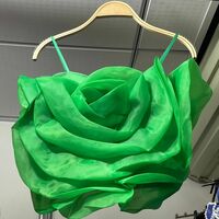  3D Floral Embroidery Sleeveless Bralette Adjustable Strap Cropped Blouse - Thumbnail 6