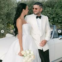 Simple Ball Gown Side Slit Wedding Dress Bridal Gown Wedding Gown - Thumbnail 3