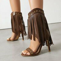 Fringe Gladiator High Heels Sandals  - Thumbnail 4