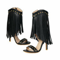 Fringe Gladiator High Heels Sandals  - Thumbnail 6
