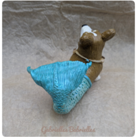 Coralee the Mermaid Corgi polymer clay sculpture  - Thumbnail 4