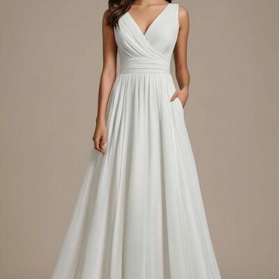 Sexy a line chiffon beach boho wedding dress bridal gown wedding gown