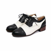 Vintage Brogue Leather Shoes For Woman - Thumbnail 5