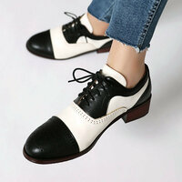 Vintage Brogue Leather Shoes For Woman - Thumbnail 2