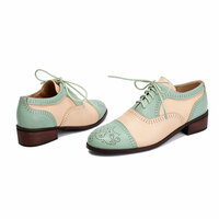 Vintage Brogue Leather Shoes For Woman - Thumbnail 6