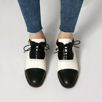 Vintage Brogue Leather Shoes For Woman - Thumbnail 4