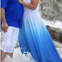 Blue Ombre Bridesmaid Dresses for Wedding,1101 - Thumbnail 1