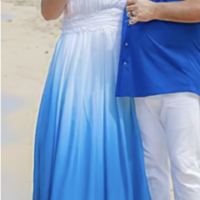 Blue Ombre Bridesmaid Dresses for Wedding,1101 - Thumbnail 2