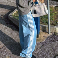 *Free Shipping*WHITE STRIPED JEANS - Thumbnail 2