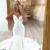 Mermaid Sexy Sweetheart Wedding Gown, Satin Bridal Gown Wedding Dress - Thumbnail 1