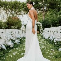 Mermaid Sexy Wedding Gown, Satin Backless Bridal Gown Wedding Dress - Thumbnail 2