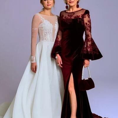 Wine red burgundy sheath lace mother of the bride/groom dress evening formal dress