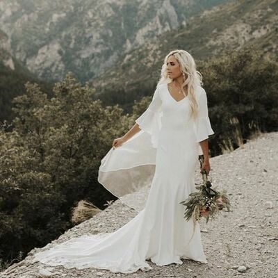 Elegant mermaid beach boho wedding dress bridal gown wedding gown