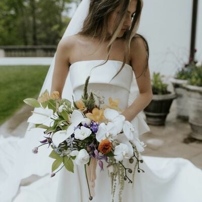 Elegant sheath strapless beach boho wedding dress bridal gown wedding gown