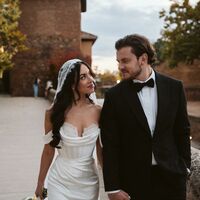 Simple Mermaid Off the Shoulder Lace Beach Boho Wedding Dress Bridal Gown Wedding Gown - Thumbnail 1