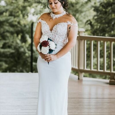 Elegant sheath lace wedding dress bridal gown wedding gown