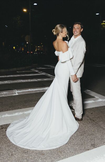 Mermaid Sexy Wedding Gown, Satin Bridal Gown Wedding Dress