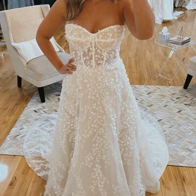 Elegant ball gown lace appliques beach boho wedding dress bridal gown wedding gown