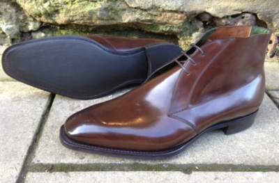 Handmade Men Brown Leather Chukka Boot