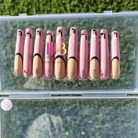 Pink Anime,  ( REUSABLE) Long Press On Nails   Size M & S - Thumbnail 1