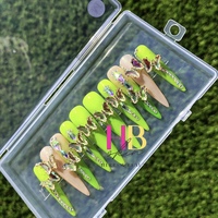  Clock it ! ( REUSABLE) Press On Nails  size Medium  - Thumbnail 2