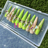  Clock it ! ( REUSABLE) Press On Nails  size Medium  - Thumbnail 3