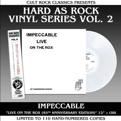 Impeccable - live on the rox lp (new white vinyl import reissue of the rare 1979 texas hard rock/metal band's only album w/bonus tracks)