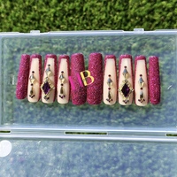 Pretty ! Press On Nails (REUSABLE) Size M & S  - Thumbnail 1