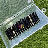 Black diamond. (REUSABLE) Press On Nails , Size M & S  - Thumbnail 2