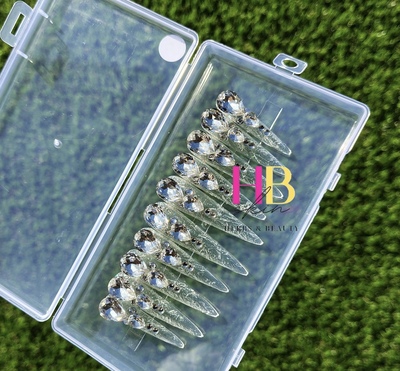 Ice Sickle. (REUSABLE) Press On Nails , Size M & S 