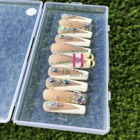 Go Girl   (REUSABLE). Press On Nails,  size M - Thumbnail 1