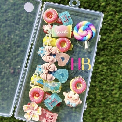 Candy girl  (reusable) press on nails , sizes m & s 