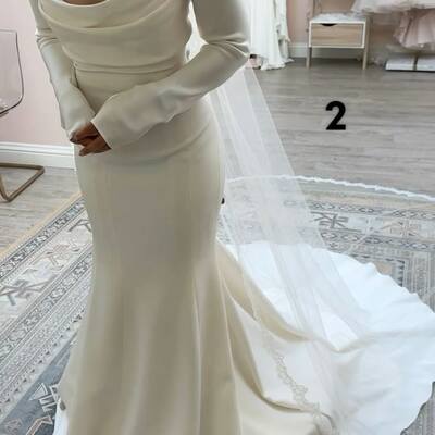 Simple mermaid off the shoulder beach boho wedding dress bridal gown wedding gown