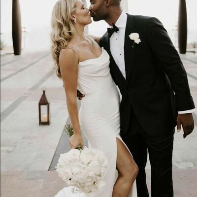 Simple sheath sleevelss beach boho wedding dress bridal gowns