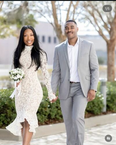 Elegant Mermaid Lace Tea-length Beach Boho Wedding Dress Bridal Gowns