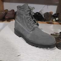 Handmade Specially Design Military Look Gray Ankle High Boot - Thumbnail 5