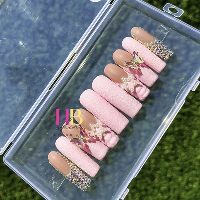 Lady! (reusable) press on nails, size m & s 