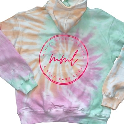 Tie-dye self-care club hoodie
