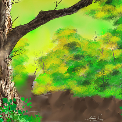 Emerald haven 24 x 24 art print