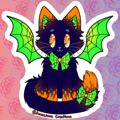 Spooky kitty sticker