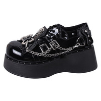 Punk Girl Platform Shoes With Chain Decor - Thumbnail 3