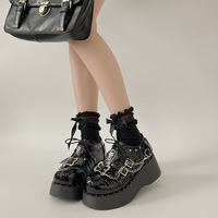 Punk Girl Platform Shoes With Chain Decor - Thumbnail 2