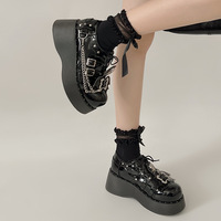 Punk Girl Platform Shoes With Chain Decor - Thumbnail 1