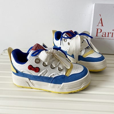 Blue kitty skater shoes