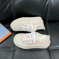 Pink Grid Platform Sneakers - Thumbnail 3